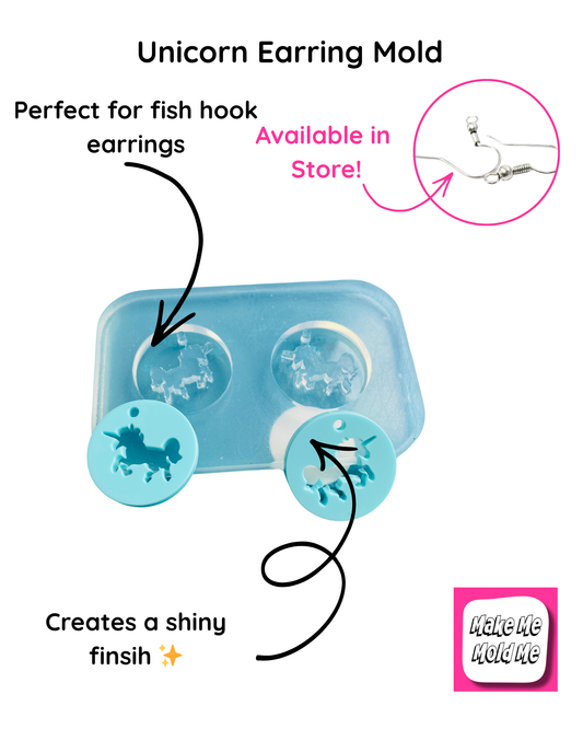 25mm Unicorn Disc Dangle Earring Mold