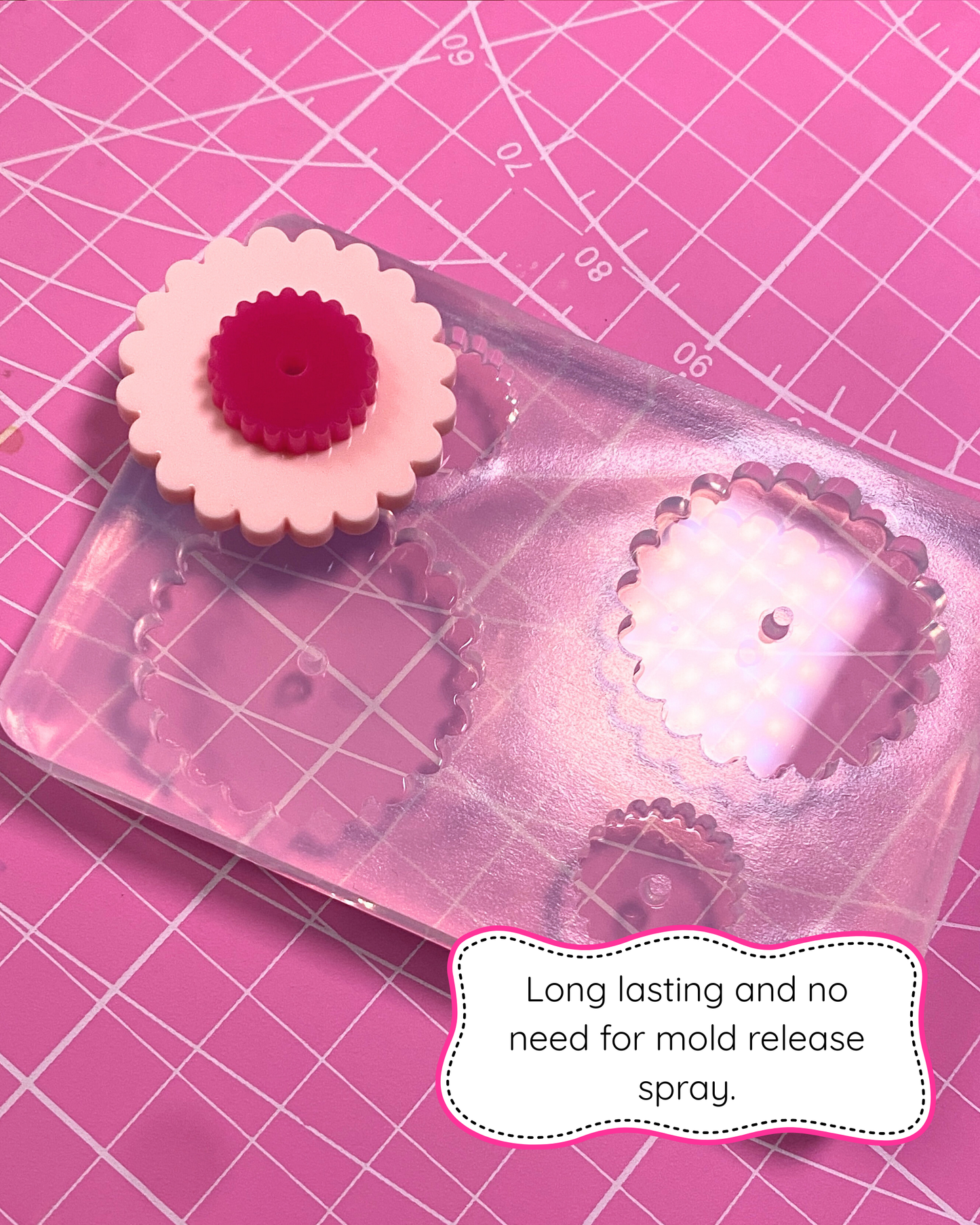 35 mm Silicone Scalloped Edge Spinner Earring Mold