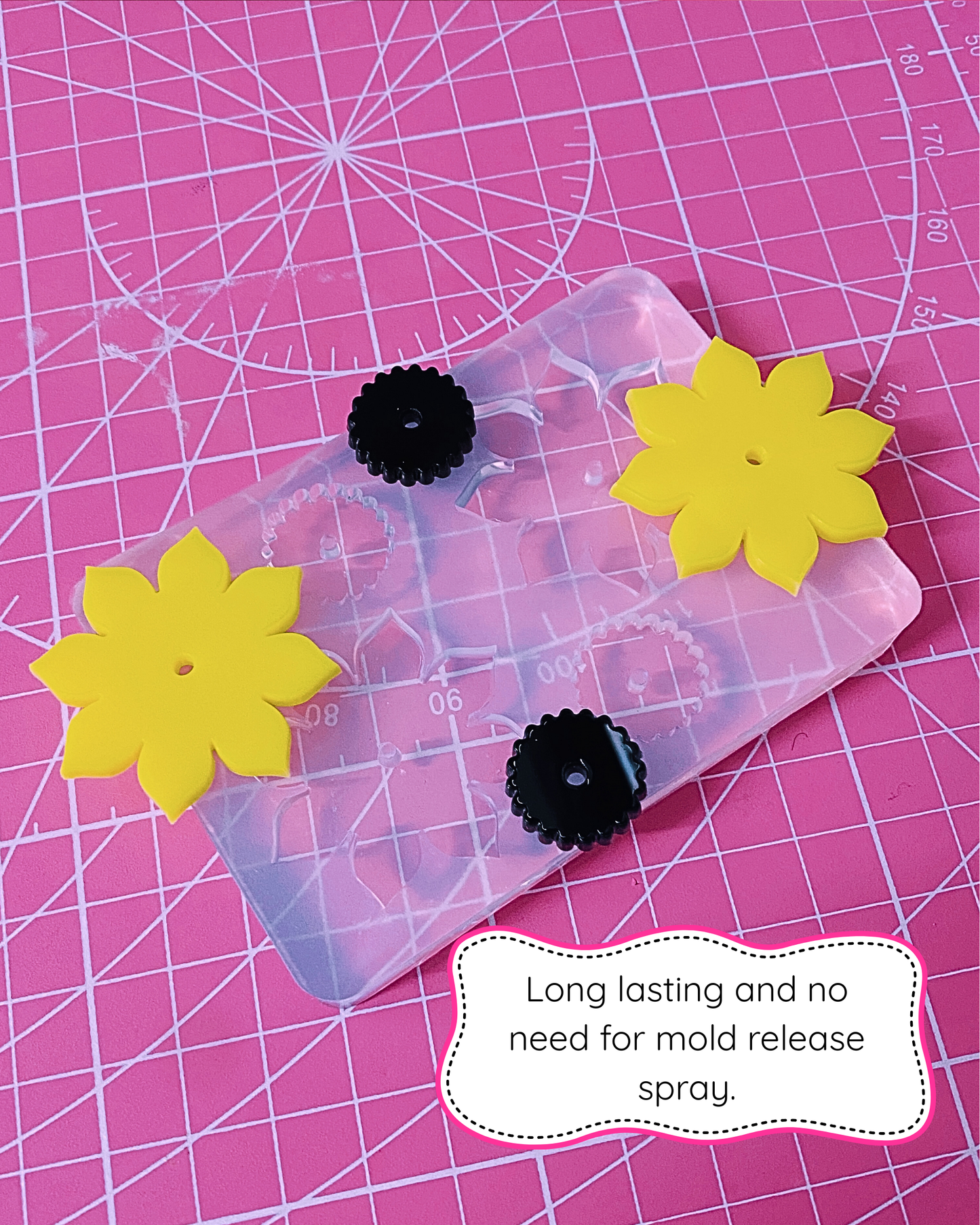 35 mm Silicone Sunflower Spinner Earring Mold