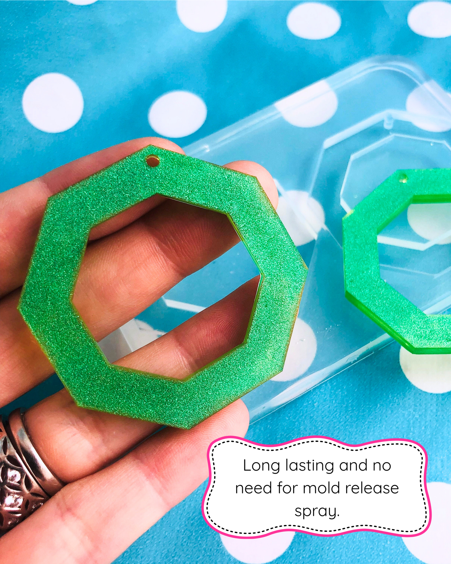 50mm XL Cut Out Octagon Earring Mold