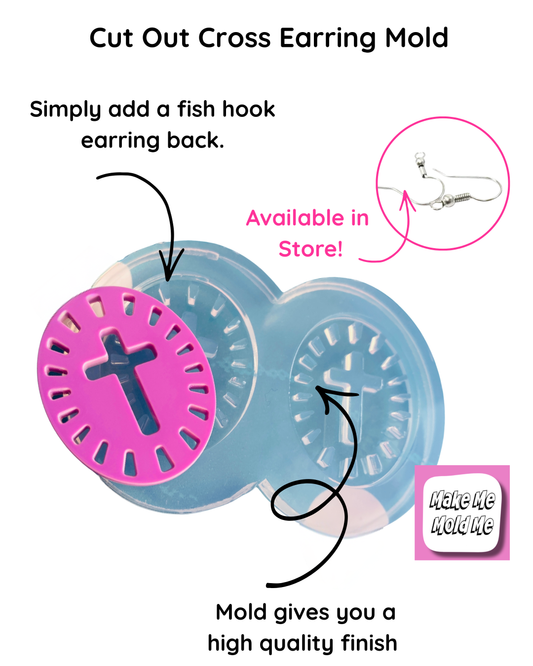 Cut Out Cross Oval Silicone Dangle Earring Mold
