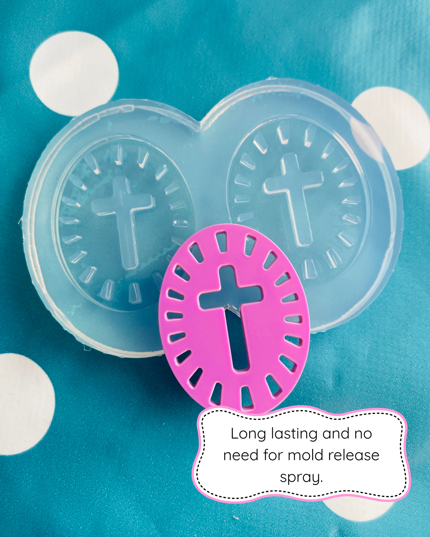 Cut Out Cross Oval Silicone Dangle Earring Mold