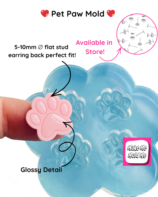 Paw Print Stud Earring Mold (4)
