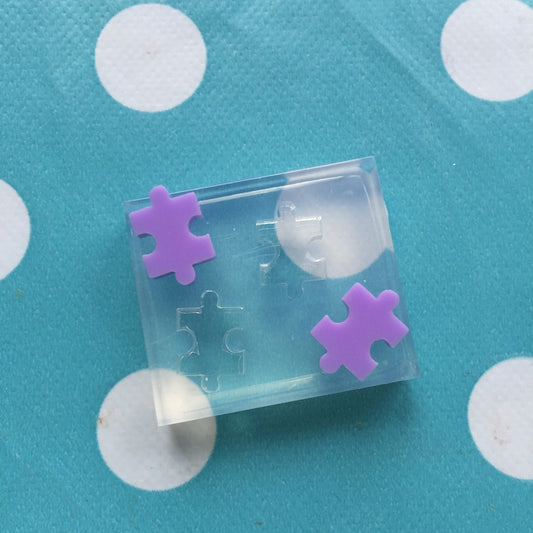 Silicone Earring Jigsaw shape Stud Mold - Earrings Resin Crafter Mould EM142