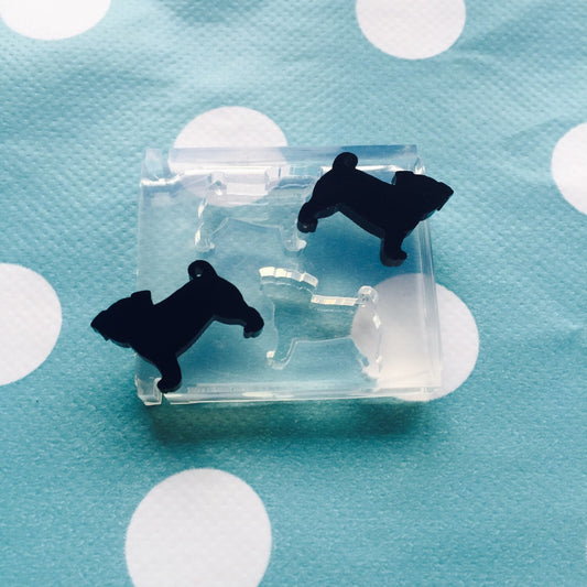 Silicone Earring Pug Dog shape Stud Mold - Earrings Resin Crafter Mould EM92
