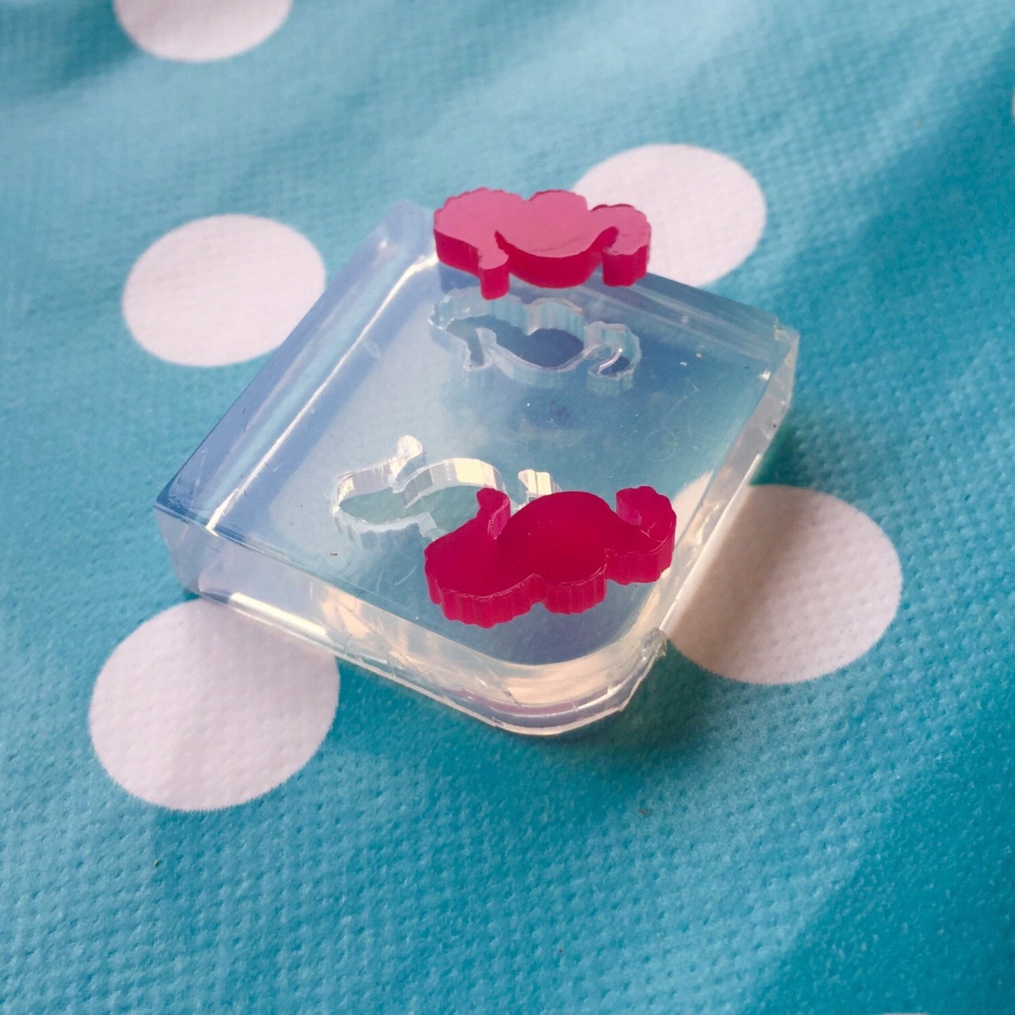 12mm Clear Silicone Seahorse Earring Mold for Resin | Stud Ocean Sea life Craft Nautical