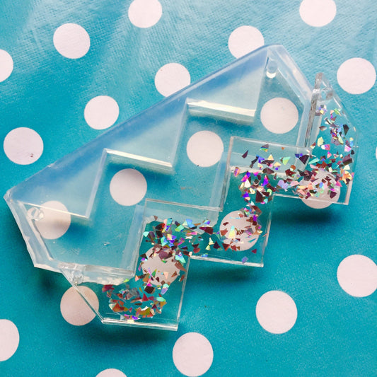 Statement Zig Zag Necklace Mold - Silicone Resin Jewellery Handmade Clear PM08