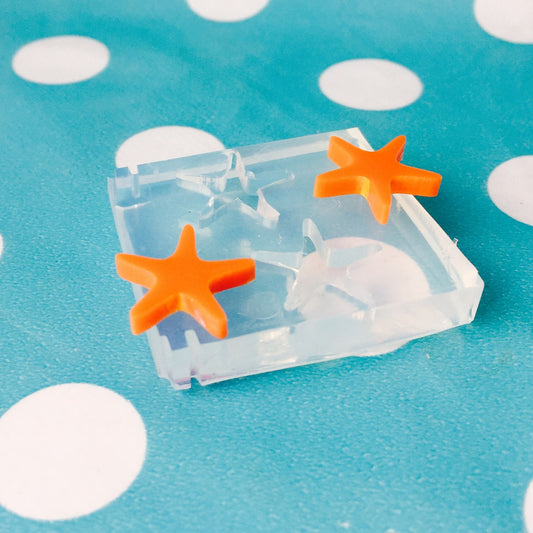 14MM Starfish Silicone Stud Earring Mold - Mould Stud Nature Sea EM79