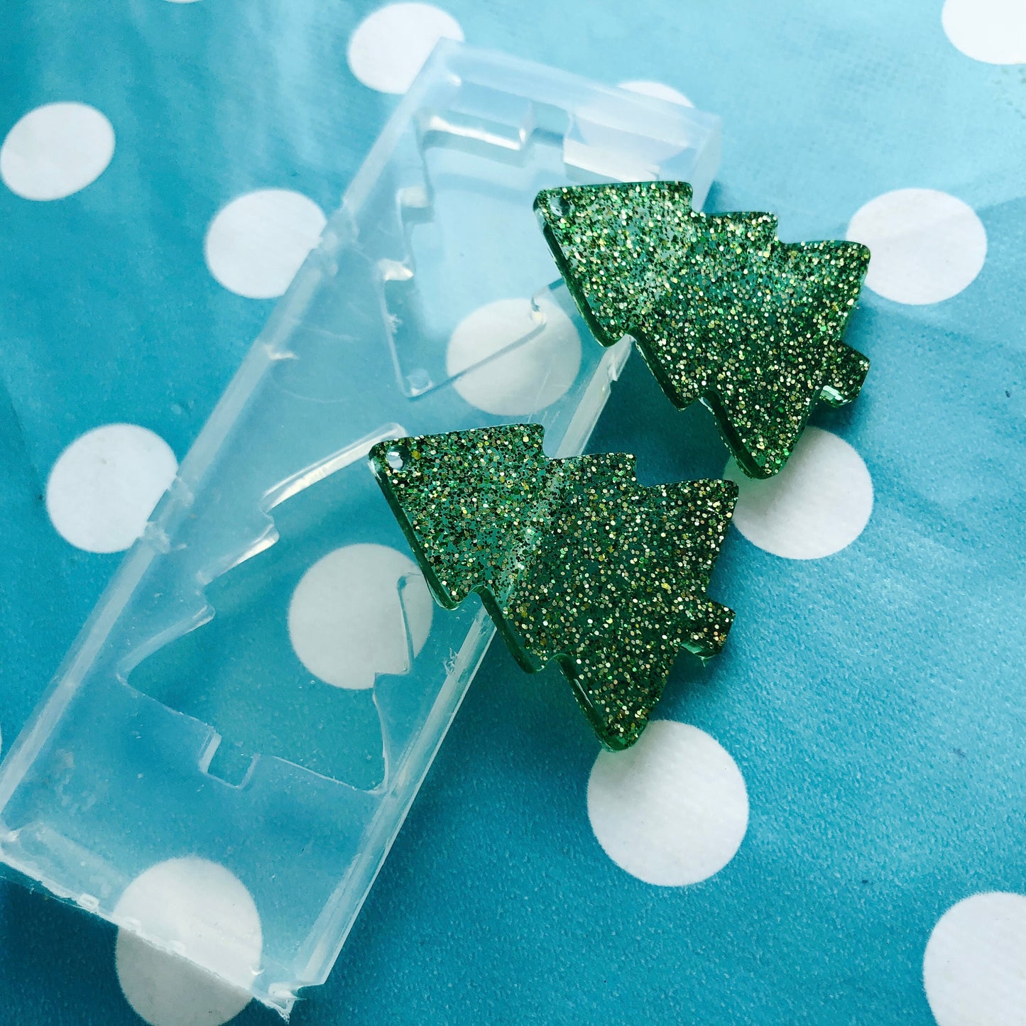 40mm Silicone Dangle Earring Mold Christmas Tree