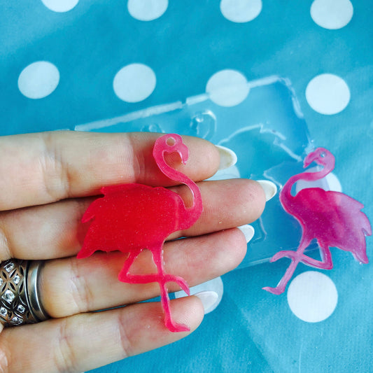 XL Flamingo Earring Mold - Silicone Resin Mould Stud Shape Shape Pink Bird EM20