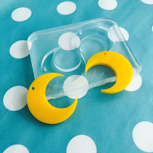 27mm Flat Crescent Moon Silicone Earring Mold - EM390
