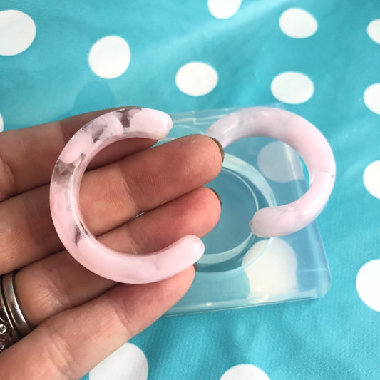 40mm Clear Silicone Hoop Earring Mold for Resin | CC Drop Dangle