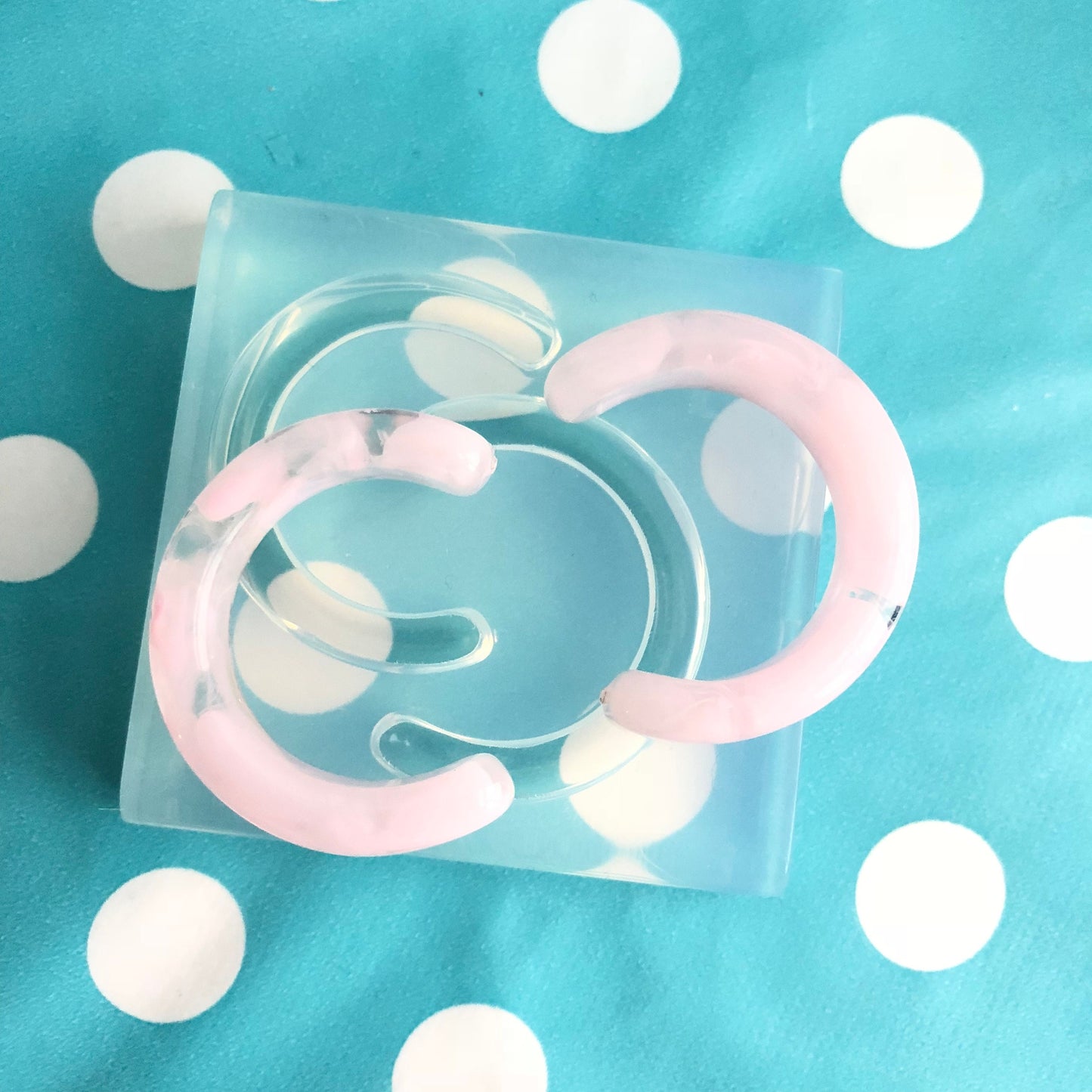 40mm Clear Silicone Hoop Earring Mold for Resin | CC Drop Dangle