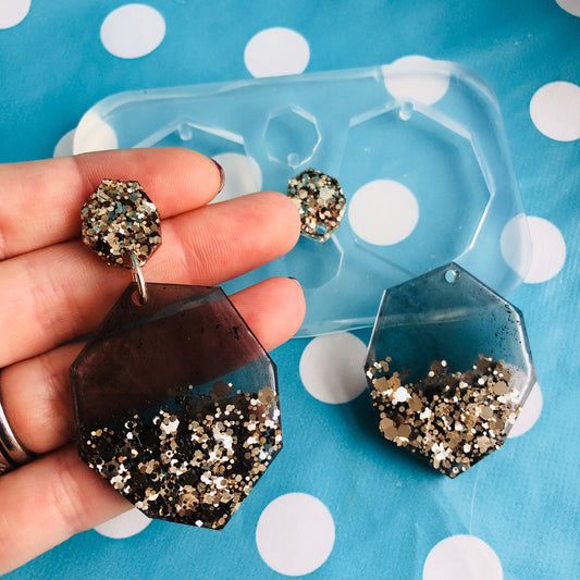 40mm XL Rock Dangle Earring Mold - Silicone Mold Craft Resin Earrings EM216