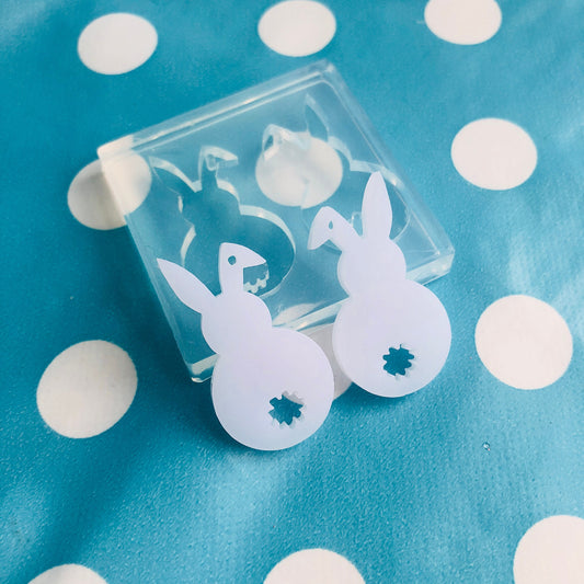 35mm Rabbit Earring Silicone Mold - Resin Earrings Crafter Mould EM276