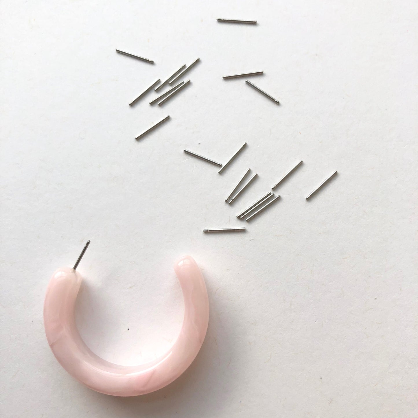 10 (5 pairs) Silver Surgical Steel Plain Groove Post Stud Earring Blanks MM48