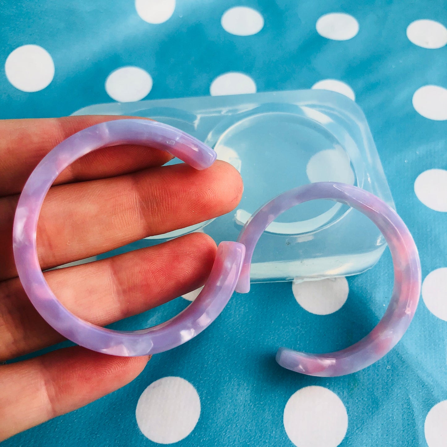 45mm Silicone CC Dangle Hoop Drop Earring Mold Resin Crafter Mould EM317