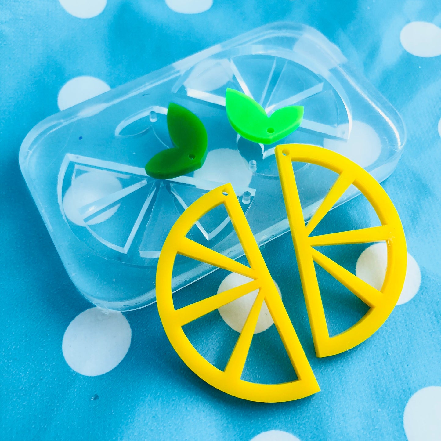 50mm Silicone Earring Cut Out Lemon Lime Slice Dangle Donut Mold - Earrings Resin Crafter Mould Round EM351