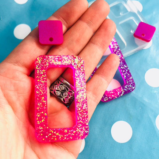 50mm Cut out Rectangle Earring Mold EM358