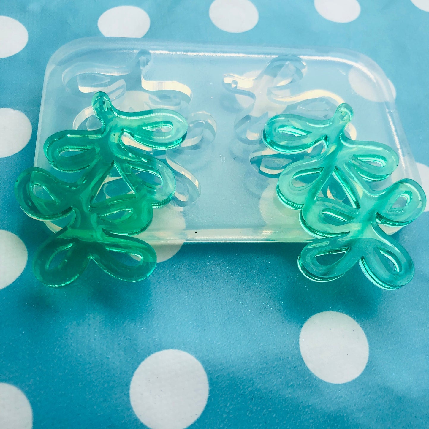 50mm Clear Silicone Molds for Resin Leaf Dangle Earring EM388