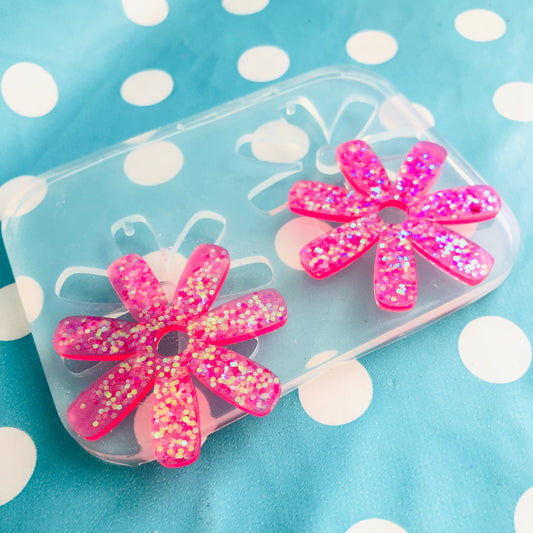 50mm XL Flower Silicone Dangle Earring Mold - Resin Jewellery EM433