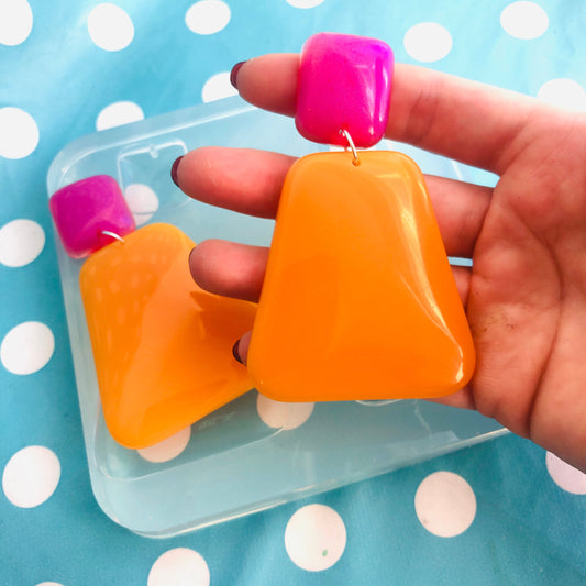 75mm XL Deluxe Silicone Anglar Dangle Earring Mold - Earrings Resin Crafter Mould EM452 T