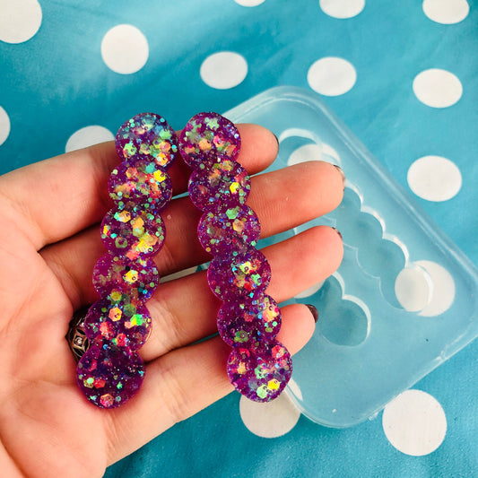 60mm Silicone Hair Clip Slide Barrette Mold - Earrings Resin Crafter Mould GM100