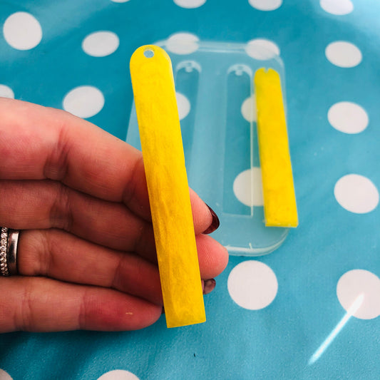 65mm Long Rectangle Silicone Dangle Earring Mold - Statement Large Resin Crafter Mould EM471