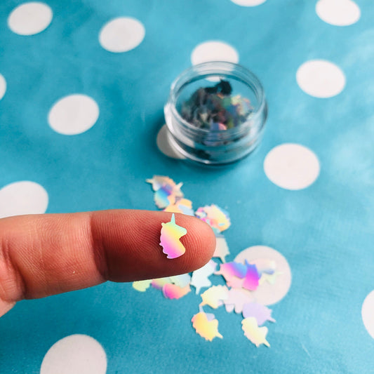 Holographic Unicorn Confetti: Rainbow Reflections (8mm x 5mm)