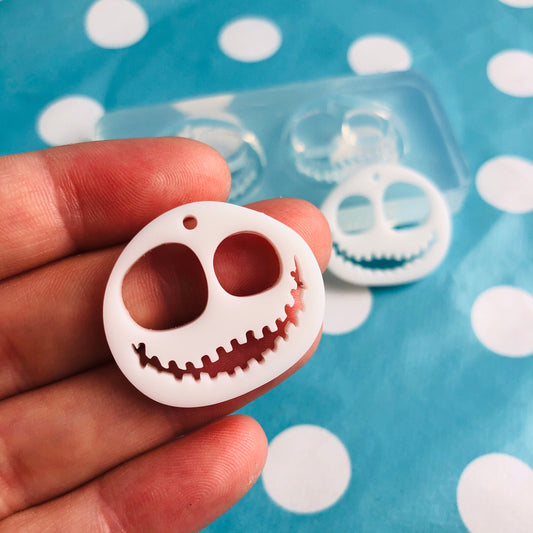 25mm Silicone Earring Jack Skull Dangle Mold - Earrings Resin Crafter Mould Halloween EM502