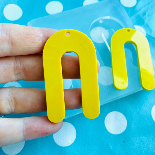50 mm Flat Curved Arc Earring Mold