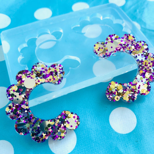 40mm Silicone Earrings Mold Resin - CC Flower Hoop