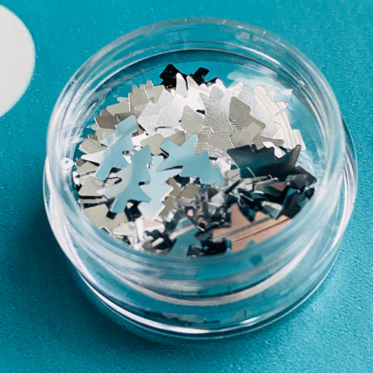 Silver Christmas Tree Confetti: 7mm Craft Supplies (5ml Tub)