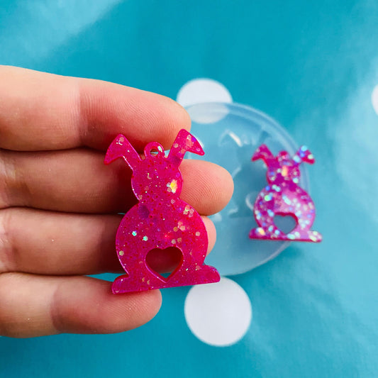 30mm Rabbit Earring Silicone Mold - Resin Earrings Crafter Mould EM540 T