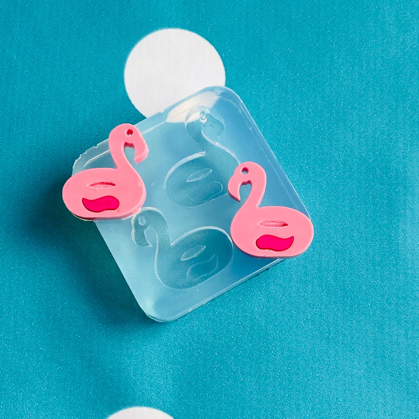 20mm Silicone Flamingo Float Earring Mold - Resin Crafter Bird EM561