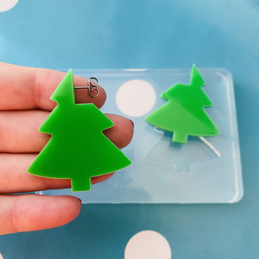 30mm Silicone Christmas Tree Hoop Earring Mold