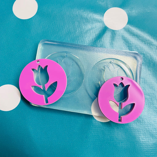 30mm Silicone Tulip Flower Earring Mold EM328