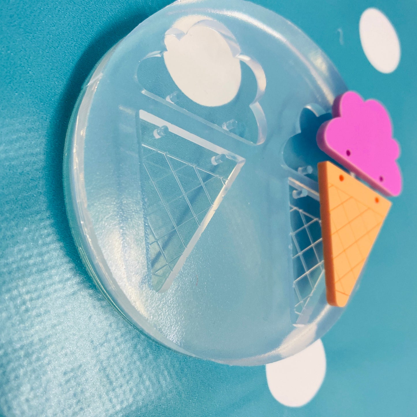 50mm Silicone Earring Ice Cream Dangle Mold - Earrings Resin Crafter Mould