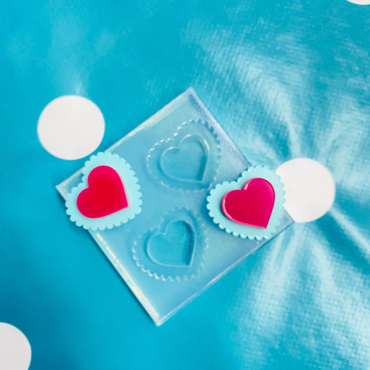 20mm Silicone Doily Heart Stud Earring Mold