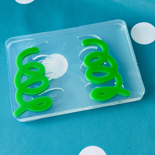 55mm Squiggle Scribble Silicone Earring Mold EM109