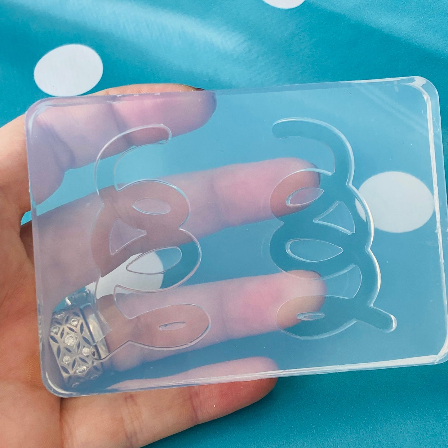 55mm Squiggle Scribble Silicone Earring Mold EM109