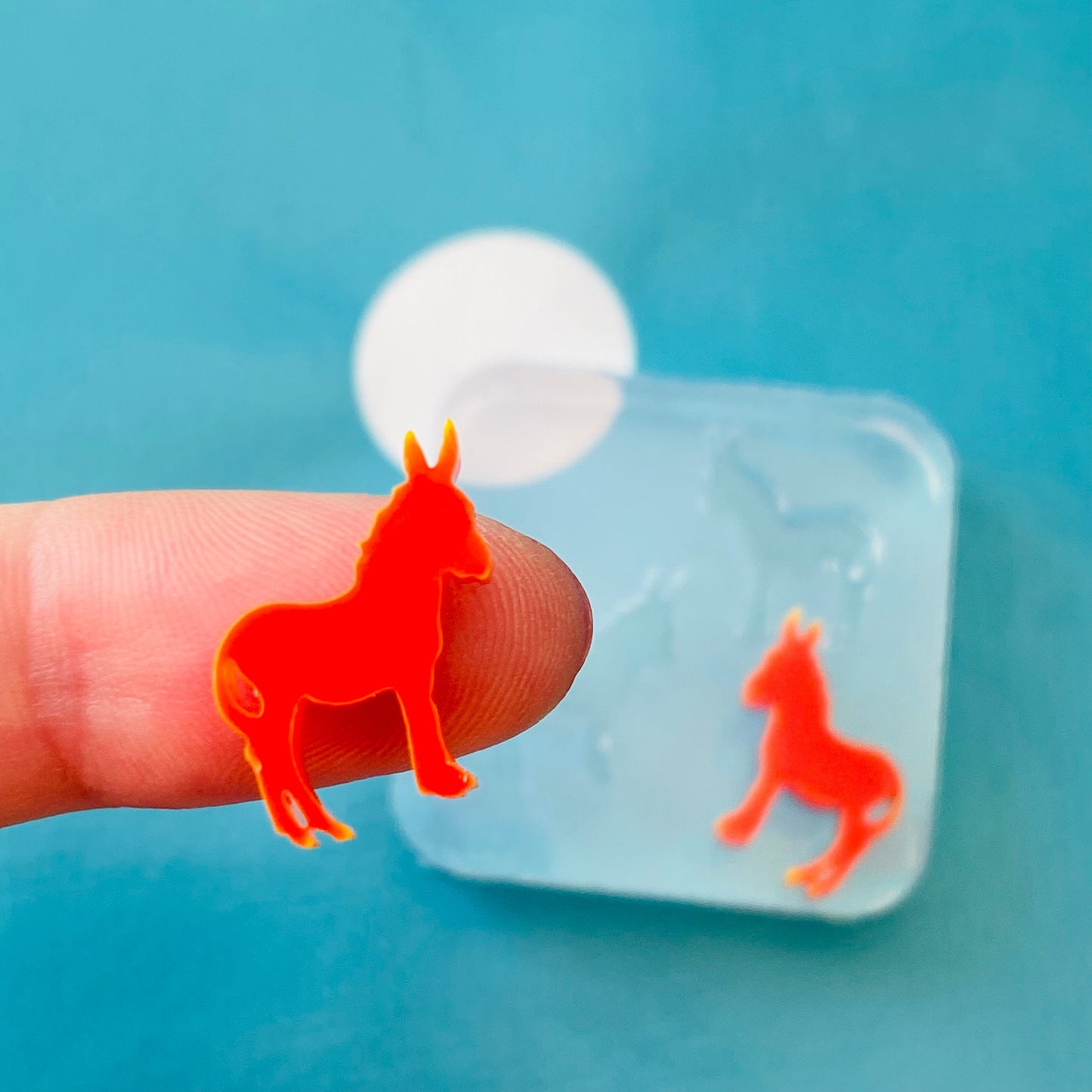 Clear Silicone Molds for Resin 16mm Earring Donkey Farm Animal EM06
