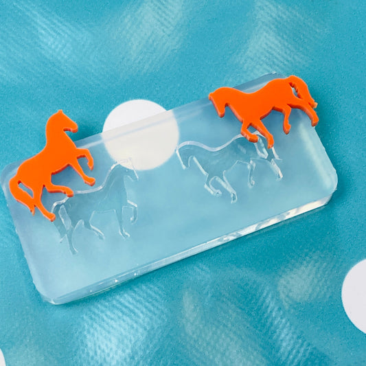 Clear silicone Molds for resin 20mm Horse Pony stud Earring EM800