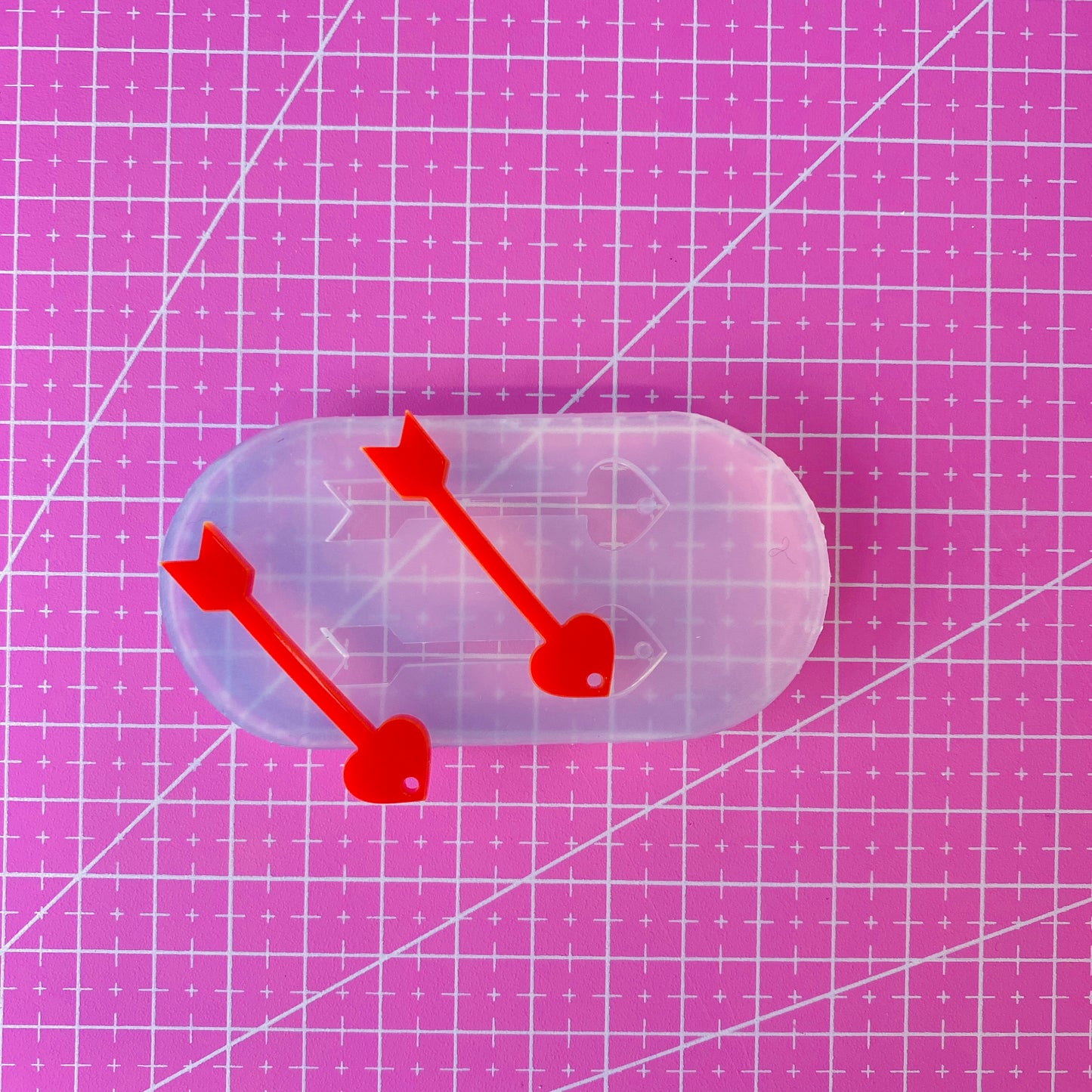 Clear Silicone Mold for Resin 40mm Cupid Arrow Dangle Earring Mold