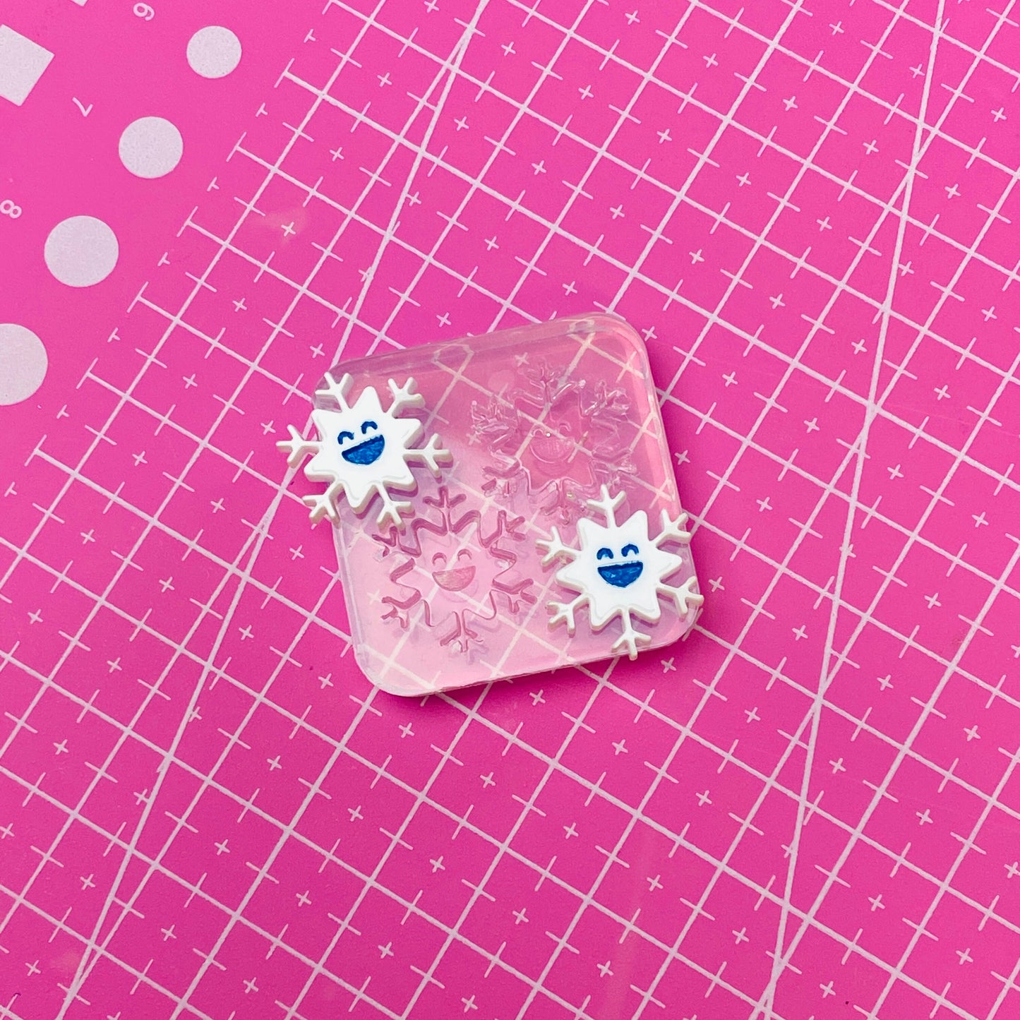 Clear Silicone Mold for Resin 18mm Happy Snowflake Stud Earring Mold