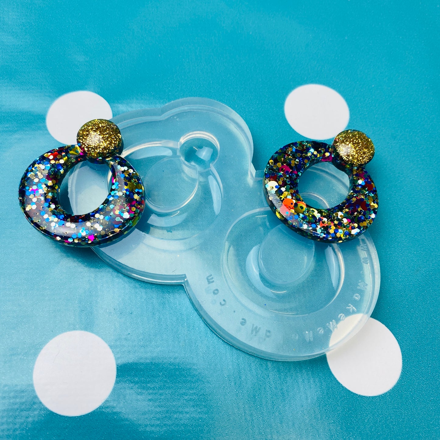 Clear Silicone Mold For Resin Domed Stud Hoop Earring Mold