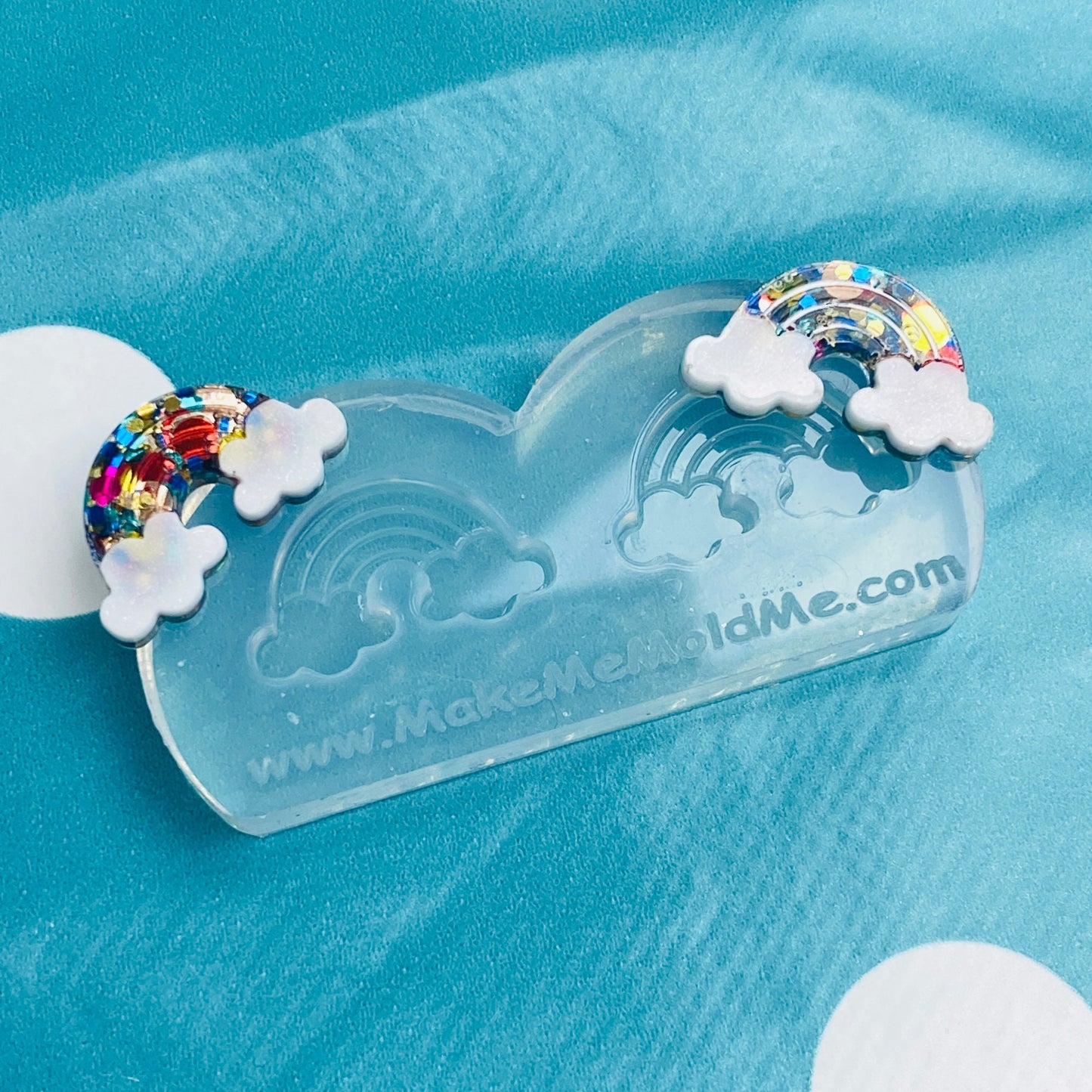 Clear silicone Molds for resin Rainbow Stud Earring Mold Cloud weather