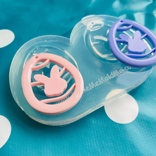 Luxury Clear silicone mold for resin 40mm Easter Egg Bunny Dangle Earring