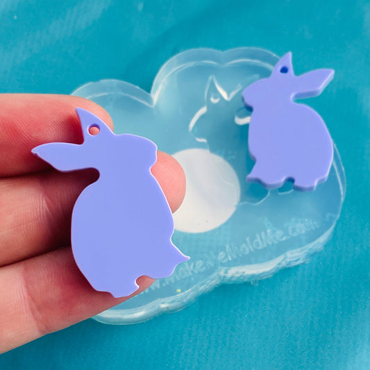 33mm Rabbit Earring Silicone Mold - Resin Earrings Crafter Mould