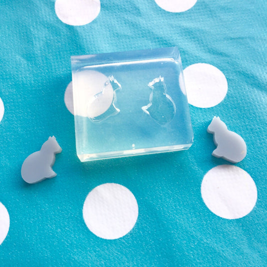 Clear Silicone Molds for Resin Cat Shape Pet Stud Earring Mold EM200